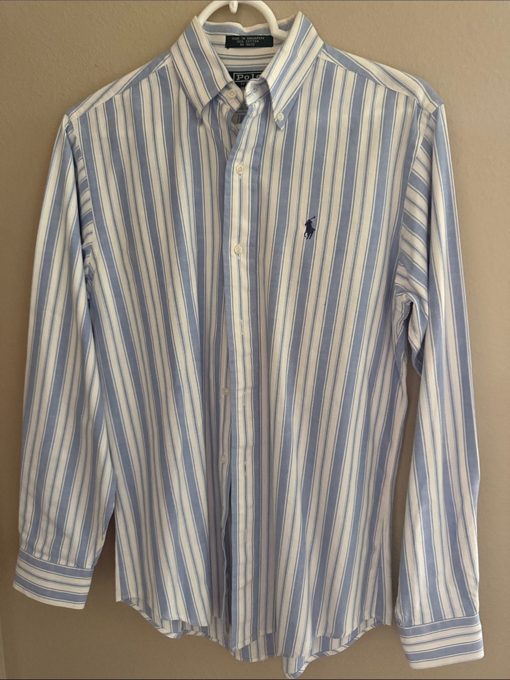 Polo by Ralph Lauren Light Blue & White Striped Oxford Shirt